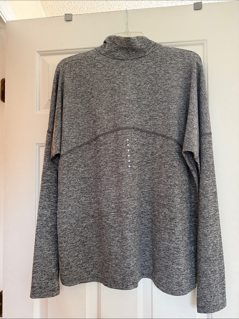 Nike Gray Heather Half-Zip Performance Top - Picture 2 of 4